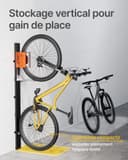 monTEK Automatic Bicycle Lift - Vertical Bicycle Rack for Heavy Bicycles (up to 32 kg) - Easy Assembly, Space Saving Wall Mount for Garage, Shed, Home - For 24-29 Inch Tyres, E-Bikes - 2