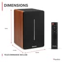 Audizio KS01B - Paire d’Enceintes HiFi Bibliothèque 120 W Finition Bois | BT sans Fil, Entrées RCA/Optique, Design Élégant, Son Clair et Puissant - 9