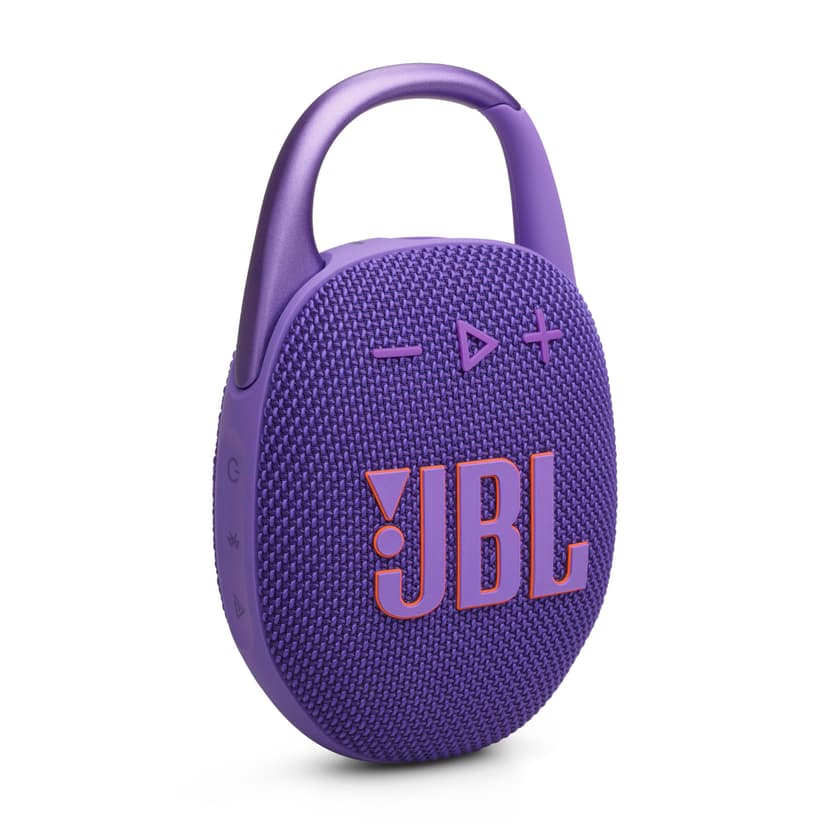 JBL Clip 5 - Ultra-Portable, Waterproof & Dustproof Bluetooth Speaker, Big Pro Sound with punchy bass, Integrated carabiner, Up to 12 Hours of Play, Made in part with recycled materials (Purple) - 1