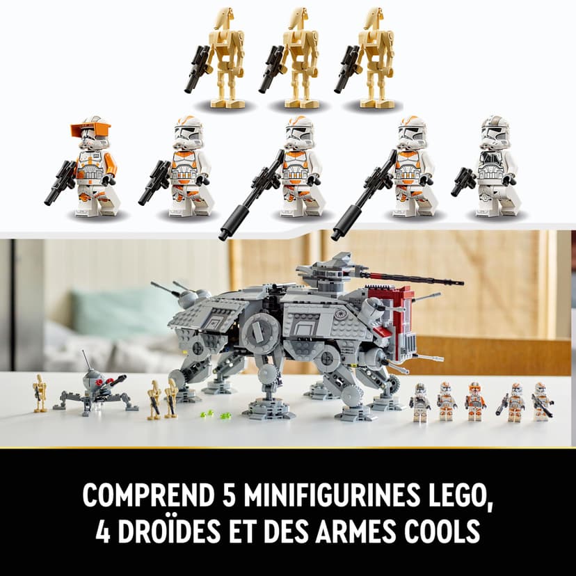 LEGO Star Wars 75337 AT-TE Walker Building Toy with 3 212th Clone Trooper Minifigures, plus Dwarf Spider & Battle Droid Figures - Gift for 9+ Year Old Boys & Revenge of the Sith Fans - 6