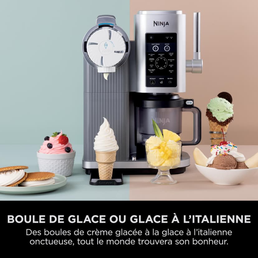 Ninja Swirl by CREAMi Ice Cream Maker and Ice Maker with 2 Jars, 13 Modes to Make Ice Cream, Italian Ice Cream, Gelatos, Sorbets, Milkshakes, Extra Option, Silver, NC701EU - 9