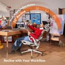 SIHOO B100 Ergonomic Office Chair, Comfy Desk Chair with Adaptive Dynamic Lumbar Support, Computer Chair with Extra Wide Headrest, Flip-Up Armrests, 90-135° Tilt Lock and Breathable Mesh Cushion - 4