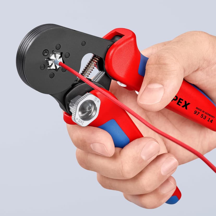 KNIPEX Self-Adjusting Crimping Pliers for Wire Ferrules with Lateral Access with Multi-Component Handles 180 mm, 97 53 14 - 6