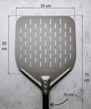 AMZBBQ® Premium Pizza Peel - 35 x 35 x 71 cm Perforated Pizza Shovel Made of Hard Anodised Aluminium for Easy Gliding on Pizza Stone - Grill Accessory Gift for Men - 2