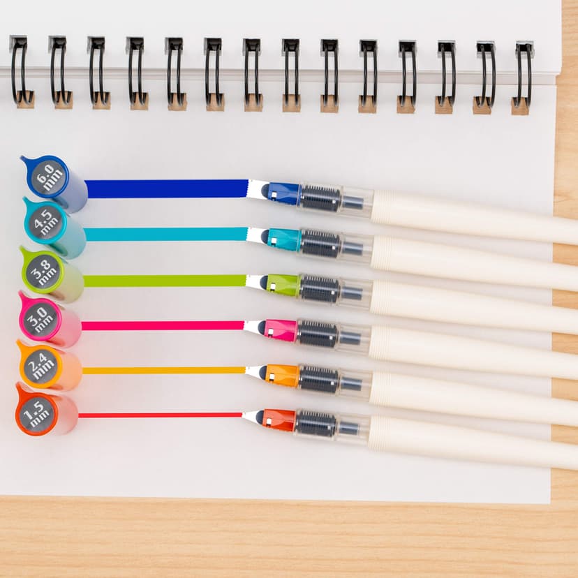 Pilot Parallel Lot de 6 stylos de calligraphie, tailles et couleurs assorties (12722) - 3