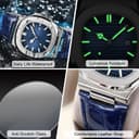 RORIOS Minimalist Wristwatch for Men Analogue Quartz Wrist Watch Date Calendar Luminous Watch Casual Stainless Steel Watch with Leather Strap - 4