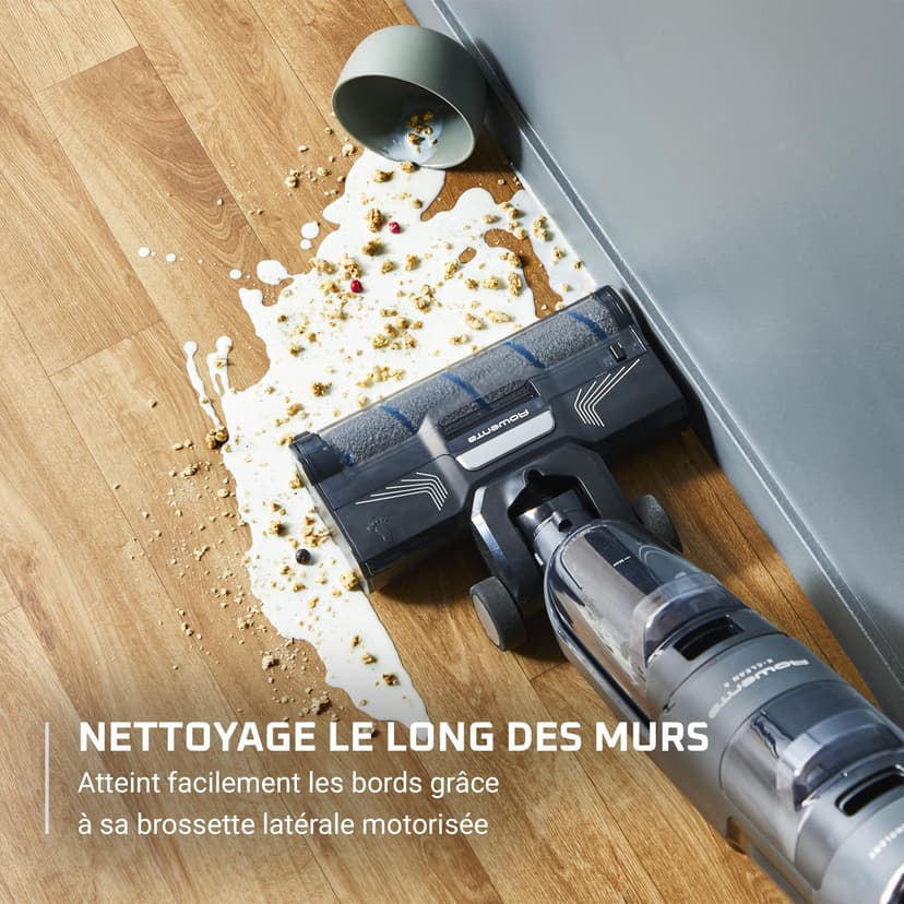 Rowenta X-Clean 4 Aspirateur Balai Laveur sans Fil, Aspiration et Lavage Puissant, Intelligent, Autonomie 50min, Autonettoyage GZ5036WO, Gris - 7