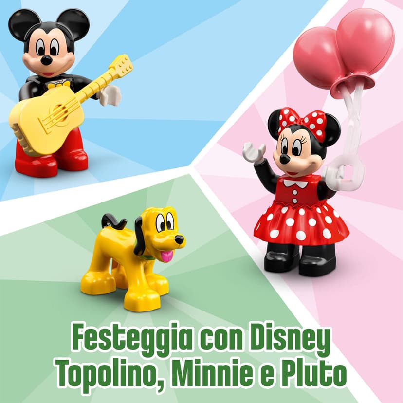 LEGO DUPLO | Disney Il Treno del Compleanno di Topolino e Minnie - Giocattolo per Bambine e Bambini da 2 Anni in su - Giochi Educativi con Mattoncini Numerati e 3 Personaggi - Idea Regalo - 10941 - 2