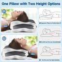 YunNasi Oreiller Ergonomique Cervical Memory Foam Coussin Memoire Forme Oreiller Orthopédique de Forme pour Les Dormeurs sur Le Côté, Le Dos et Le Ventre, 65 * 40 * 14/10cm - 5