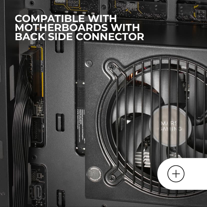 Mars Gaming MC-3TCORE, Custom ATX Gaming Case, Removable Tempered Glass Triple Window, Dual Camera, Reverse Connector Backplane Compatible Semitower, Liquid Cooling Support, Black - 5