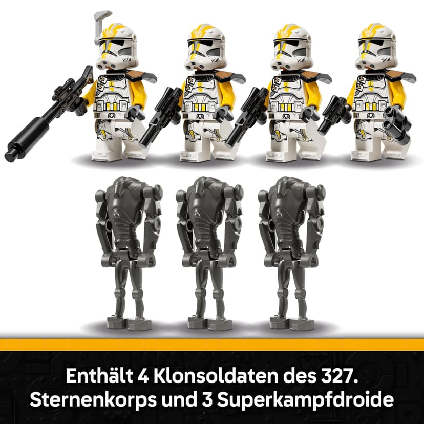 LEGO Star Wars 75431 La Revanche des Sith Pack de Combat du 327ème Corps d'Armée - Jouet Collector - 4 Minifigurines, 3 Figurines de Droïdes de Combat & 1 AT-RT - Cadeau pour Garçon ou Fan dès 7 Ans - 6