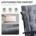EVER ADVANCED Luxury Camping Chairs for Adults Heavy Duty Loadable 150kg High Back Oversized Folding Garden Chair Padded 6cm Comfy with Cup Holder Side Pocket Dining Chairs 4-Position Recliner - 4