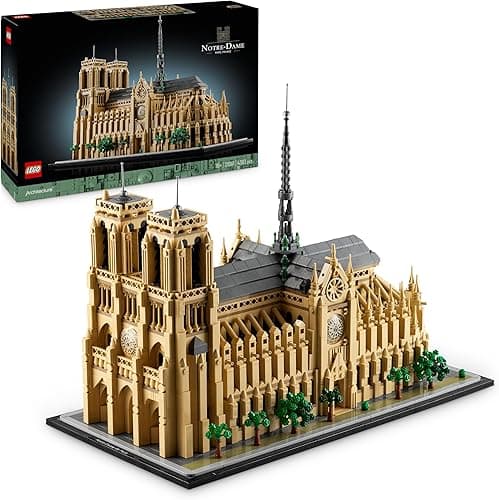 LEGO Architecture Notre-Dame de Paris Set, Model Kit for Adults to Build, Home or Office Décor, Collectible Gift for History-Loving Men, Women, Him or Her 21061