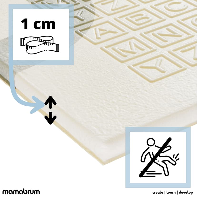 Mamabrum baby play mat 200 x 180 x 1 cm foldable foam mat waterproof portable child safe non-toxic thicker bigger - 8