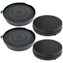 Lot de 4 filtres au carbone activés compatibles avec Airlux CR2000 Falmеc No. 6, 103050091, 114163, 101117, Type 6, Type C, remplacement pour Cook Hood, diamètre : 168 mm - 1