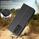 UITUIM Coque pour Samsung Galaxy A52 5G / A52s 5G / A52 4G Coque Etui Portefeuille Cuir avec Verre Trempé Protection Écran Porte Carte Rabat Clapet Flip Case Étui Cover Housse Etui Coque,Noir - 5