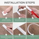 Self-Adhesive Splash Protection Strip Shower, Walk-In Shower Floor Water Barrier, Shower Water Stop for Wet and Dry Separation, Shower Threshold Water Damage for Bathroom and Kitchen (White, 100 cm) - 7