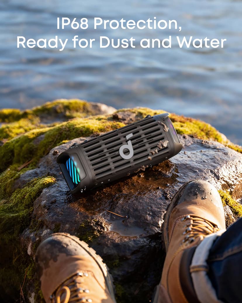 soundcore Boom 3i by Anker, Rugged Outdoor Speakers, IP68 Waterproof, Floating Playback, Saltwater Resistant, 50W Portable Speaker, Bluetooth 5.3, 16-Hour Playtime, TWS, Kayaking/Fishing/Camping - 5