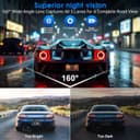 Dash Cam Front and Rear, 2.5K /1080P QHD Dual Dash Camera for Cars, Super Night Vision Dashcam, Loop Recording, 3.39” IPS, 64GB Card Included, 160° Wide Angle, Parking Mode - Black Pro - 3