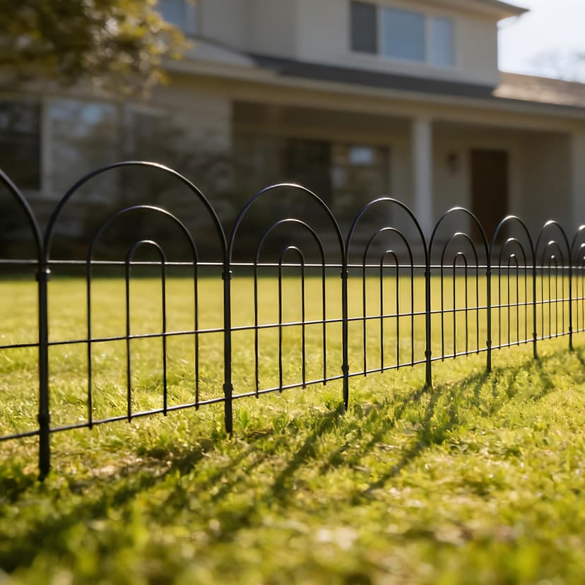 Thealyn Metal Garden Fence 60cm H x 33cm W (25 Panels, Total Length 3.3m) Outdoor Decorative Fence No Dig Fence Border Fence Dog Fence for Flower Bed, Yard, Animal Barrier - 5