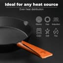 TECOR Cast Iron Pan Set 28cm Unpolished, Universal, Natural - Durable Cast Iron Skillet - Non-Stick Cast Iron Frying Pan Top Quality - Cast Iron Frying Pan - Skillet Pan - Cast Iron Cookware Set - 2