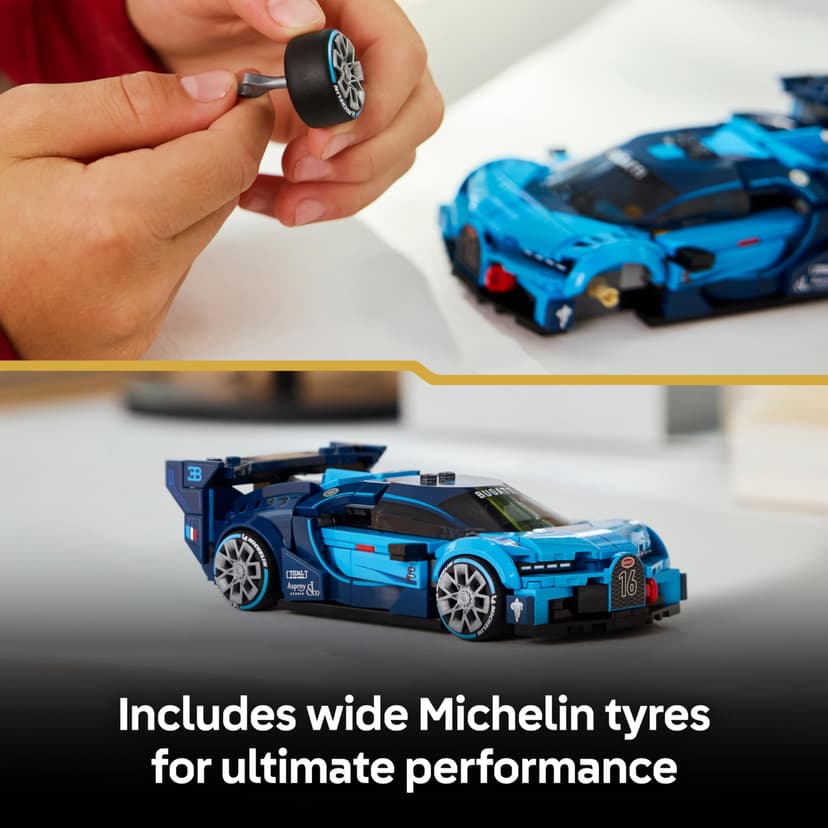 LEGO Speed Champions Bugatti Vision GT Hyper Sports Car Toy - Model Kit w/a Collectible Driver Minifigure - Gaming Gift Idea for 9+ Year Old Boys & Motorsport Fans - 77253 - 4