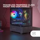 Mars Gaming MC-SE2, MicroATX Gaming Case, Frameless Tempered Glass Front and Side, 120mm FRGB Fan, Dual-Chamber Structure, Compact PC Case with Large Internal Capacity, Black - 2