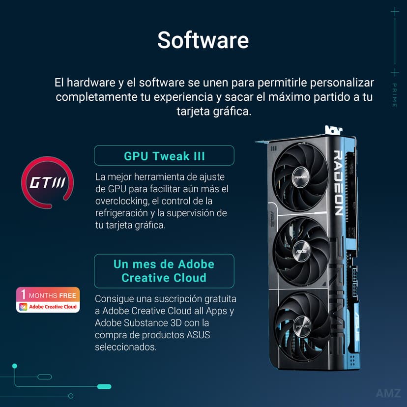 ASUS Prime Radeon RX 9070 OC Edition – Carte Graphique (16GB GDDR6, PCIe 5.0, HDMI, DisplayPort 2.1, 2.5-Slot, Ventilateurs axiaux à Double roulement à Billes, Dual BIOS) - 7