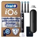 Oral-B Brosse à Dents Electrique iO 6, 3 Brossettes de Rechange, Noire – 5 Modes de Brossage dont Blancheur et Soin des Gencives, Capteur de Pression, Batterie Rechargeable, Ecran Interactif, Etui - 1