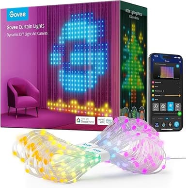 Govee Curtain Lights, 520 LED RGBIC Smart WiFi Curtain Li…