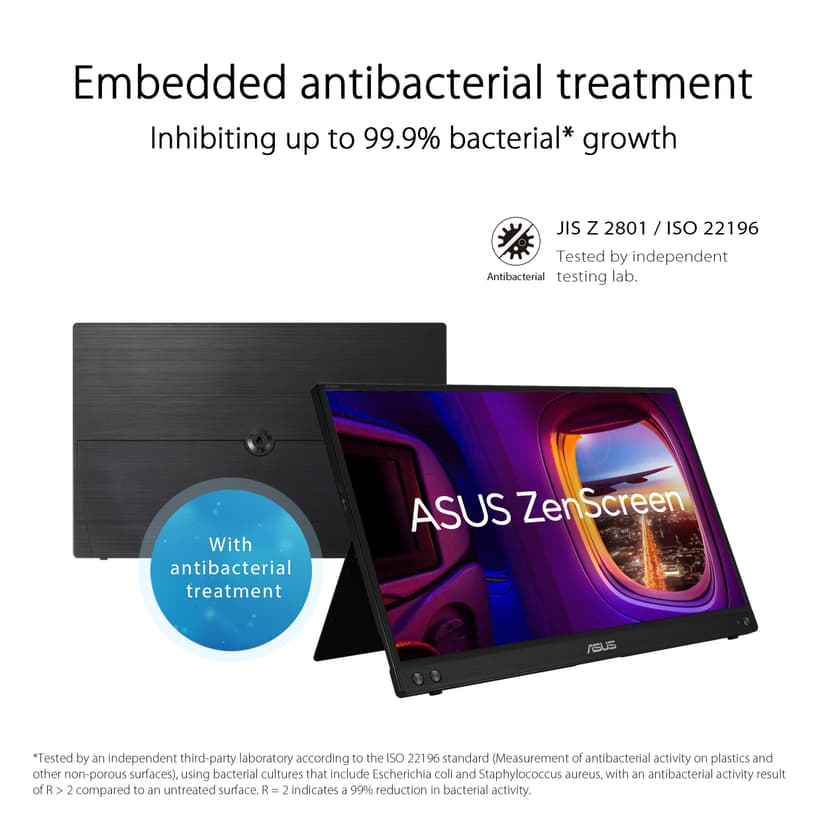 ASUS ZenScreen MB16ACV Portable USB Monitor- 15.6 inch Full HD, IPS, Hybrid Signal Solution, USB Type-C, Flicker Free, Blue Light Filter, Anti-glare surface, Antibacterial treatment - 5