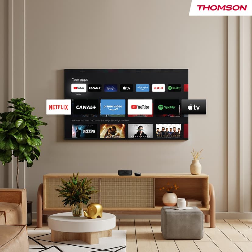 THOMSON Streaming Box Plus 270, Google TV, 4K UHD, Commande vocale, Google Cast, Netflix, Disney+, Wi-FI, Bloc d’Alimentation à Prises Multiples, 3 GB RAM, 32 GB Stockage - 8