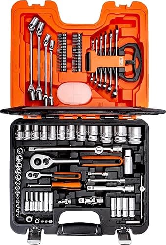 Bahco S910 S910 Socket Set 92-Piece 1/4-Inch And 1/2-Inch Drive
