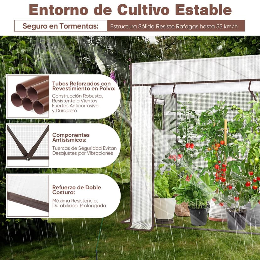 Sekey Greenhouse XL 200 x 77 x 146 / 170 cm / Foil Tomato Greenhouse / Walk-in Greenhouse Grow House / Plant House / Garden greenhouse / Plastic Greenhouse / Cold frame / Garden Grow House durable - 3