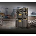 Heavy-duty toolbox with IP65 seal, 50kg load, auto-latching, removable tray, and tracker-ready design—ideal for secure, stackable jobsite tool storage. - 5
