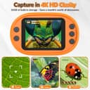 Digital Microscope for Kids Pocket Miniscope: 2.0" 4K Screen with 32G Card EVA Case, Rechargeable Handheld Coin Jewelry Portable Magnifying Glass Edu Science STEM Toy 4-12 Boy Girls - 2
