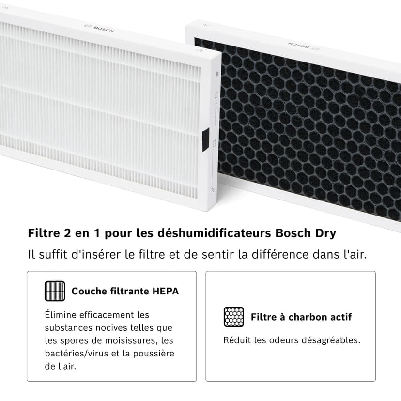 Bosch Original Filtres de rechange pour déshumidificateurs - Haute efficacité, Facile à installer et Durable - Paquet de 2 - 4