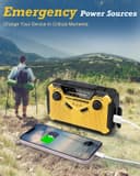 PRUNUS J-369 Wind Up Radio Solar, AM/FM Emergency Hand Crank Radio, Battery Radio with 3000mAh Power Bank, LED Torch, SOS Alarm, USB Phone Charger Perfect for Emergencies & Outdoor Survival - 5