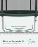 SONGMICS Trampoline Extérieur Enfant Diamètre 183 cm, Filet de Protection Externe, Coussins de Sécurité, Échelle, Poteau Droit de 180 cm de Haut, Cadre en Acier, Noir et Vert STR061C01 - 6
