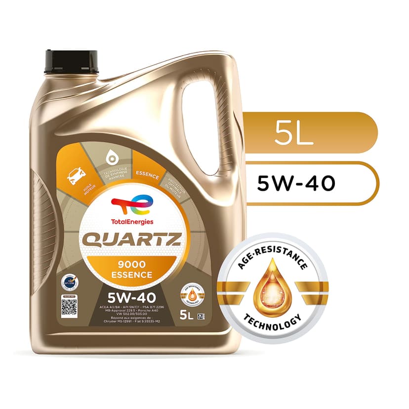 TotalEnergies Quartz 9000 essence 5W-40, Huile moteur, 5 litres - 2