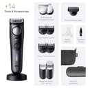 Braun Beard Trimmer Men Series 9, +14 Barbering Tools, Power Boost & Lifetime Sharp ProBlade, 180 Min, with Fade, 52 Lengths, PrecisionWheel & Lock, Waterproof, BT9565, Titanium - 7