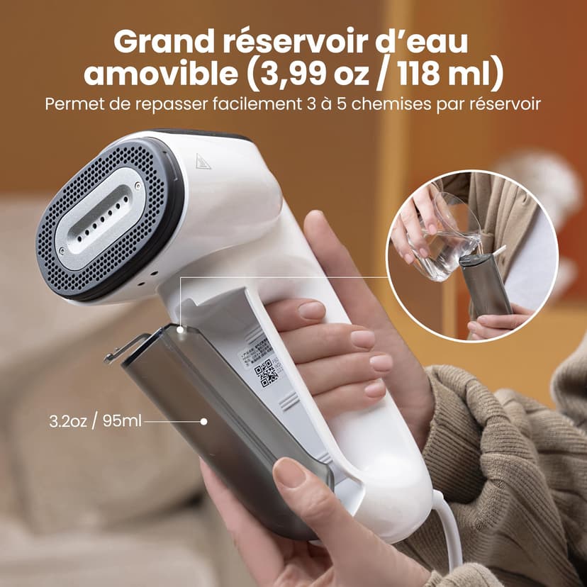 Neakasa Magic 1 Défroisseur vapeur portable avec aspiration, compact et pliable, pas de planche à repasser nécessaire, utilisation à une main - 8