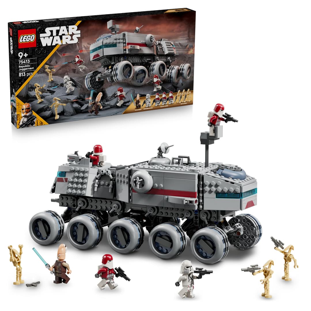 LEGO Star Wars 75413 Republic Juggernaut - Building Toy with 3 Droid Figures & 5 Minifigures incl. Ki-Adi-Mundi with a Lightsaber - Gift for 9+ Year Old Boys & The Clone Wars Fans