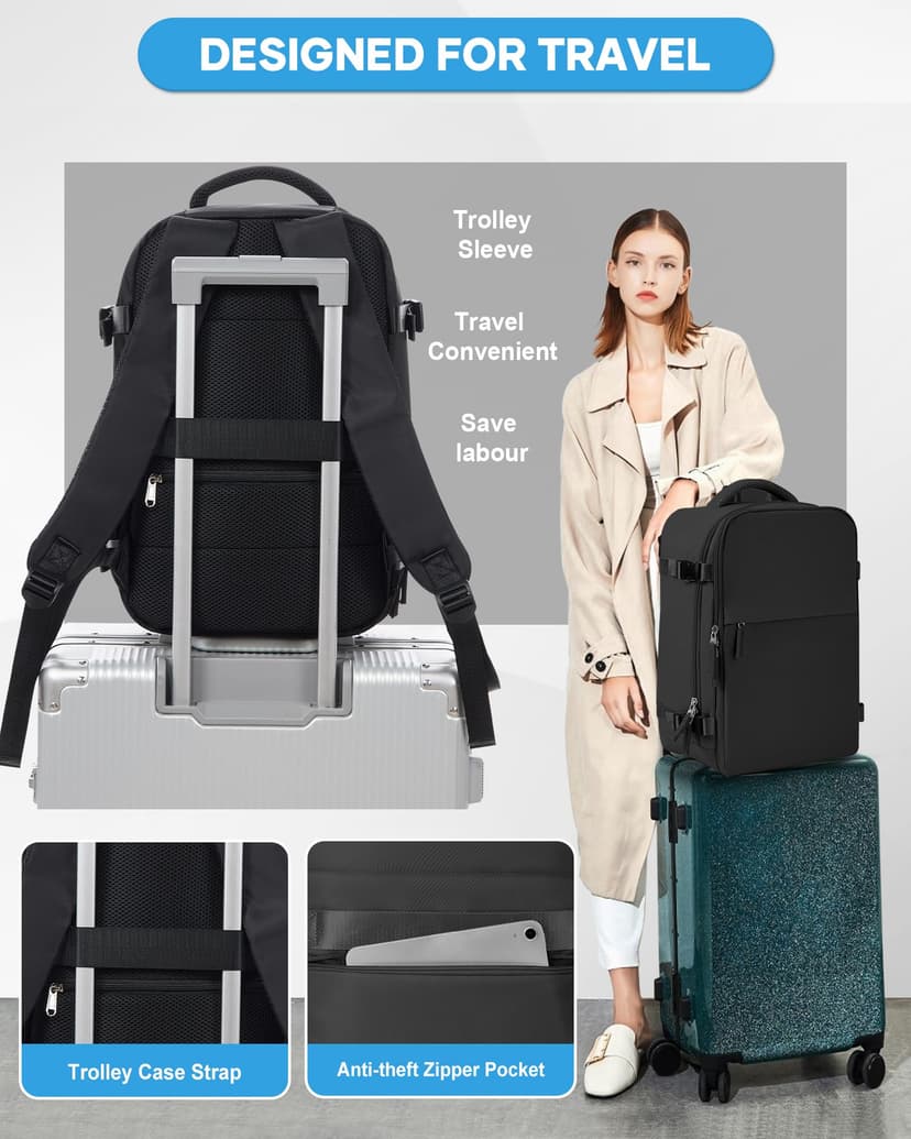 SZLX Vacuum Backpack Carry-on Luggage Women, Airbag Backpack with Vacuum System for Travel, Ryanair Travel Ruscksack Cabin Size with Pump Waterproof Men's Vacuum Suitcase - 6