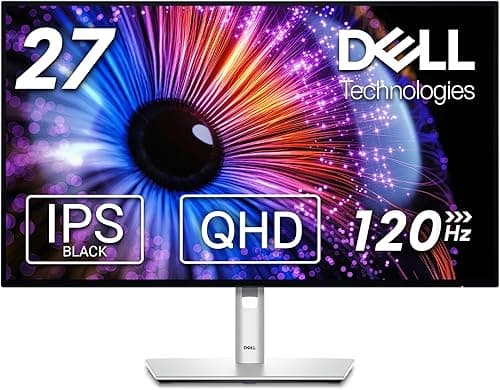 Dell U2724DE UltraSharp Thunderbolt 27 Inch QHD (2560x1440) Monitor, 120Hz, IPS Black, 5ms, 98% DCI-P3, 2 Thunderbolt, 2 USB-C, 2 DisplayPort, HDMI, 4 USB, RJ45, Silver