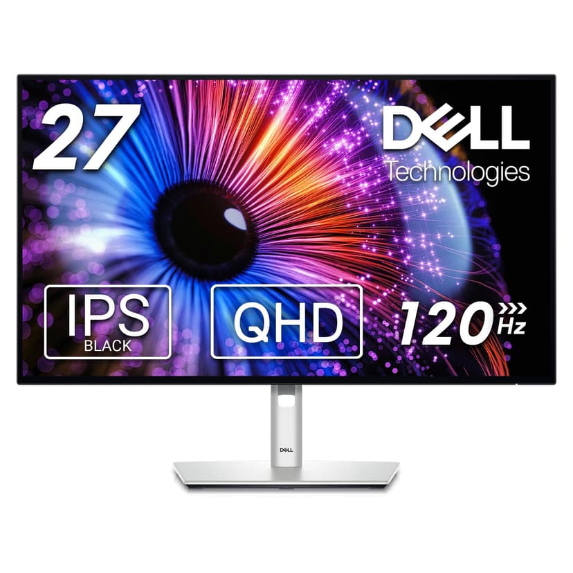 Dell U2724DE UltraSharp Thunderbolt 27 Inch QHD (2560x1440) Monitor, 120Hz, IPS Black, 5ms, 98% DCI-P3, 2 Thunderbolt, 2 USB-C, 2 DisplayPort, HDMI, 4 USB, RJ45, Silver - 1