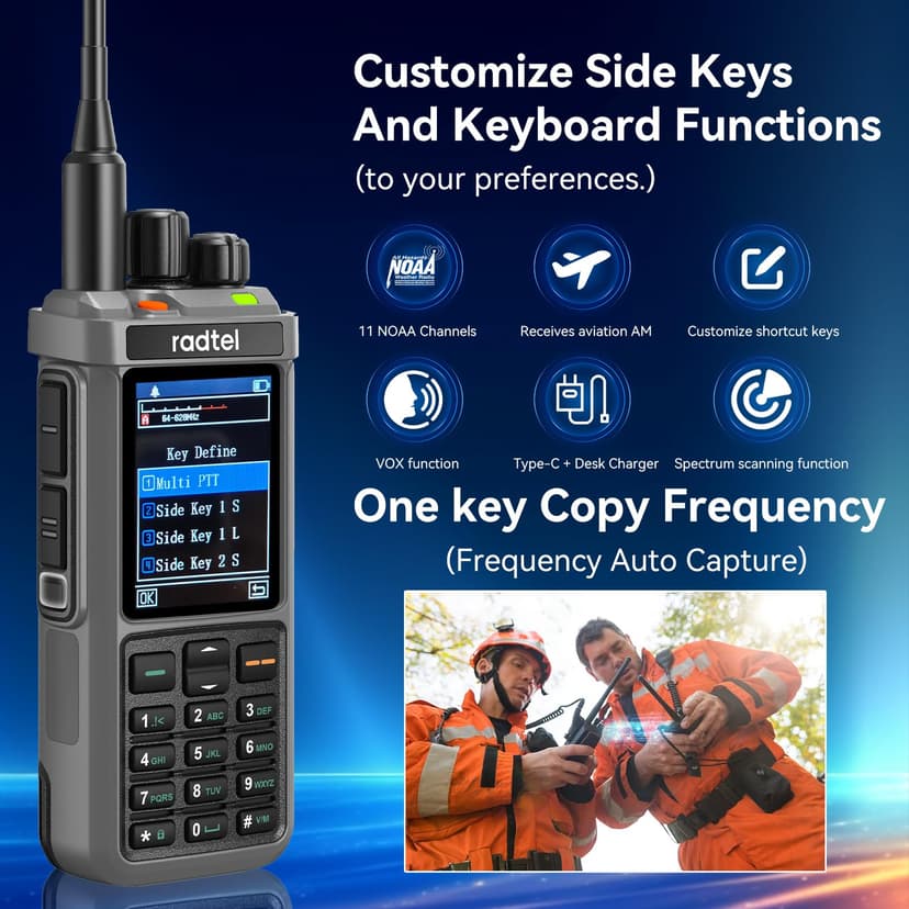 Radtel RT-880G GPS APRS Ham Radio 10W Walkie Talkie Portable CB Radio 1024 Channels HF SSB Rx with Cross-Band Repeater, 2.4 Inch Color Display, 2400mAh Rechargeable Battery, - 4