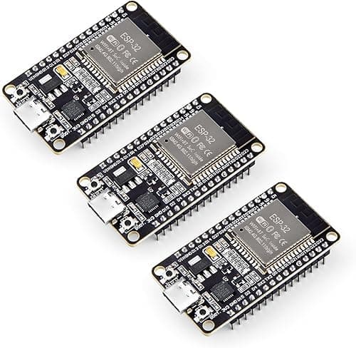 ELEGOO ESP-32 Development Board 3PCS USB C, 2.4GHz Dual Mode WiFi+Bluetooth Dual Core Microcontroller for Arduino IDE, Support MicroPython, NodeMCU, AP/STA/AP+STA, CP2102 Chip