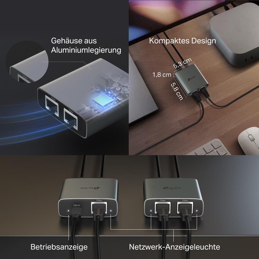 TP-Link EH210 Switch Ethernet 2 Ports 1000 Mbps RJ45 Splitter Network Compatible avec Ordinateur Routeur Décodeur Téléviseur - 7