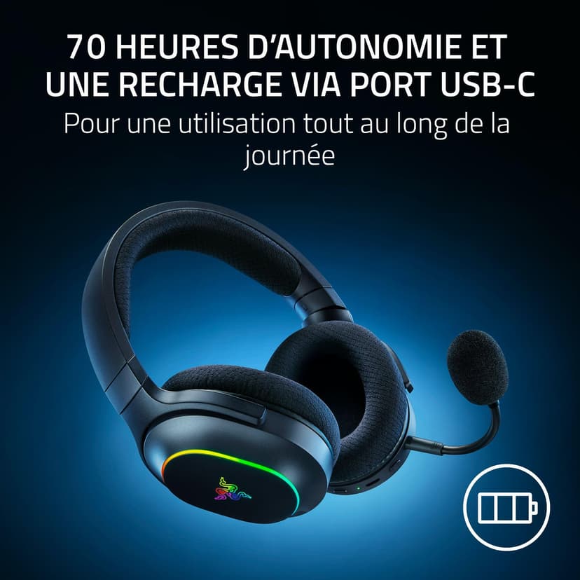 Razer Barracuda X Chroma - Wireless Multi-Platform Gaming Headset with 6 Zone Chroma RGB (SmartSwitch Hyperspeed & Bluetooth, 40mm Drivers, Detachable HyperClear Cardioid Mic) Black - 7